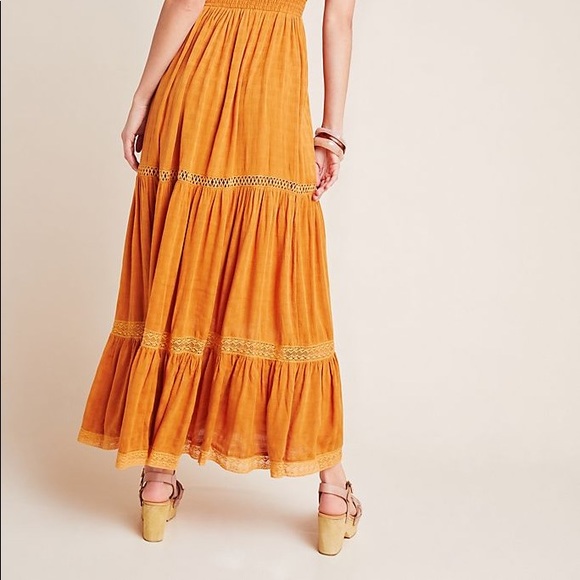 ANTHROPOLOGIE Sunshine Embroidered Maxi Dress US 2 - Picture 3 of 4